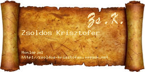 Zsoldos Krisztofer névjegykártya